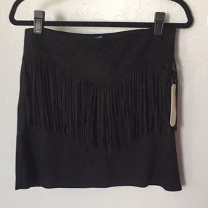 NWT GB Black Fringe Skirt